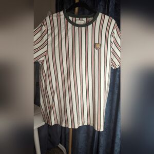 Denim & Flower Multicolor Striped Tee with Tiger Patch